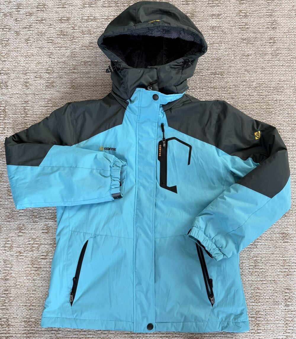 Gemyse Waterproof Ski Snow Jacket Teal Fleece Winter Coat Medium